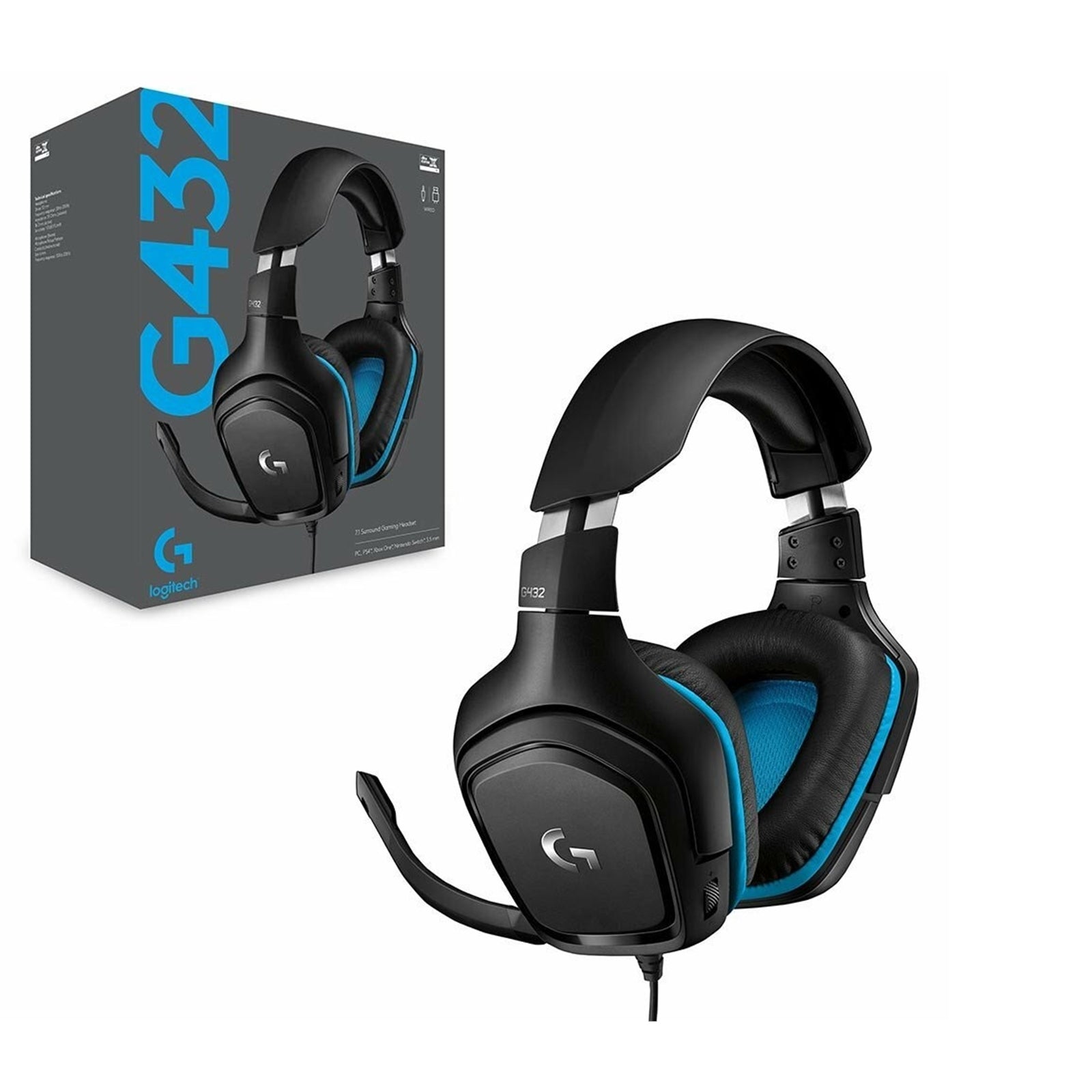 Logitech G432 Gaming Headset, Black