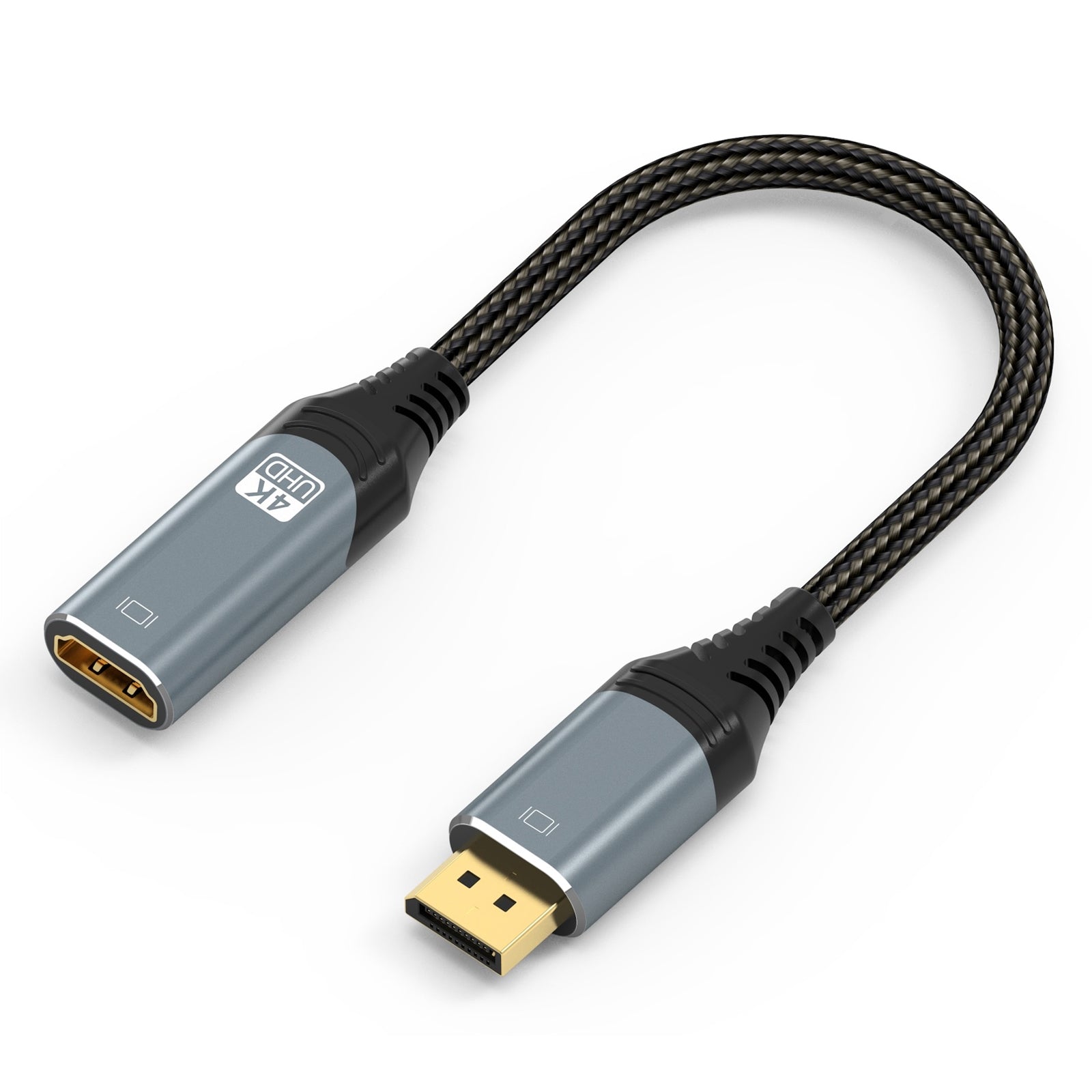 Prevo DPM-HDMIF-ADA Display Converter Adapter, DisplayPort (M) to HDMI (F), 0.2m, Black & Silver