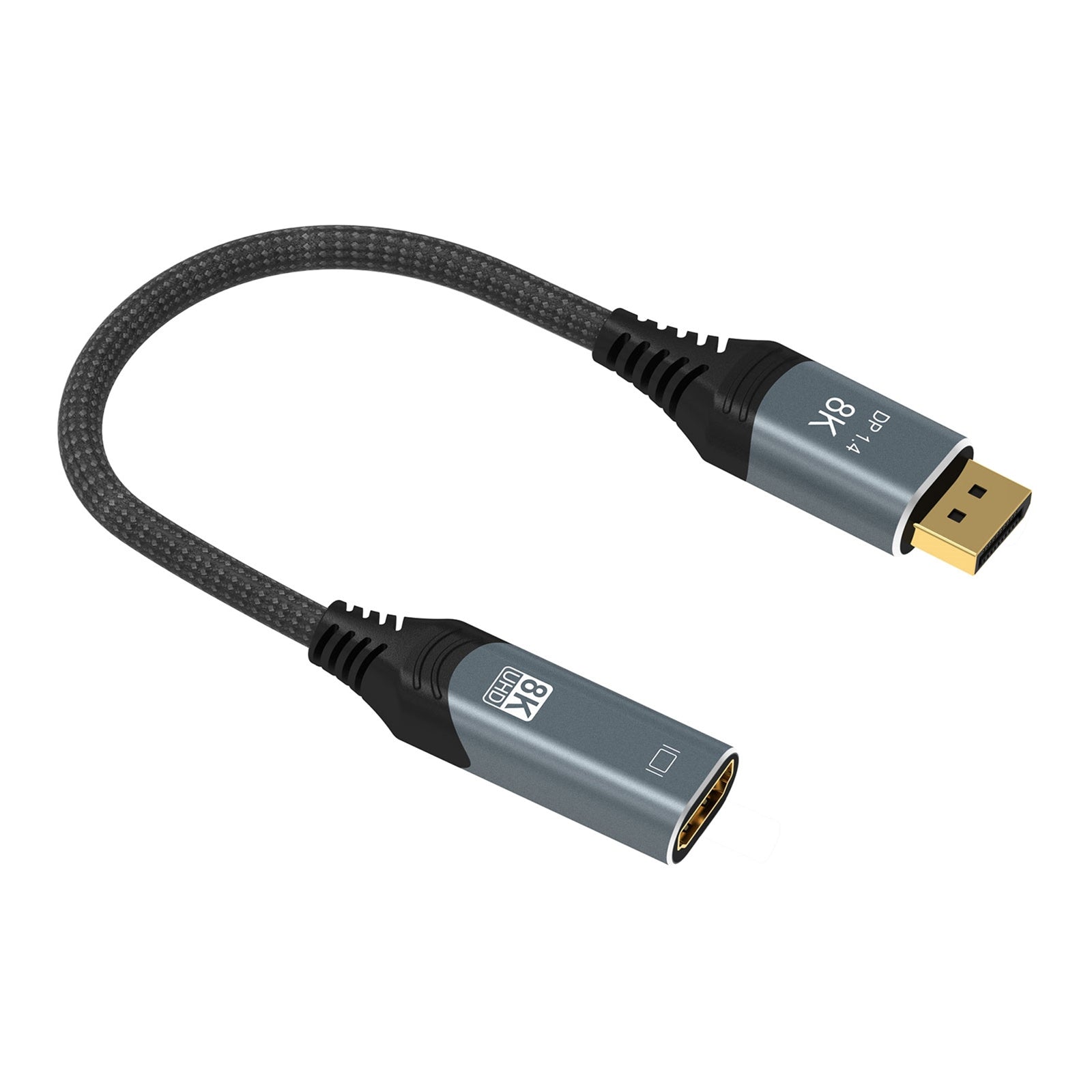 Prevo DPM-HDMIF-ADA Display Converter Adapter, DisplayPort (M) to HDMI (F), 0.2m, Black & Silver