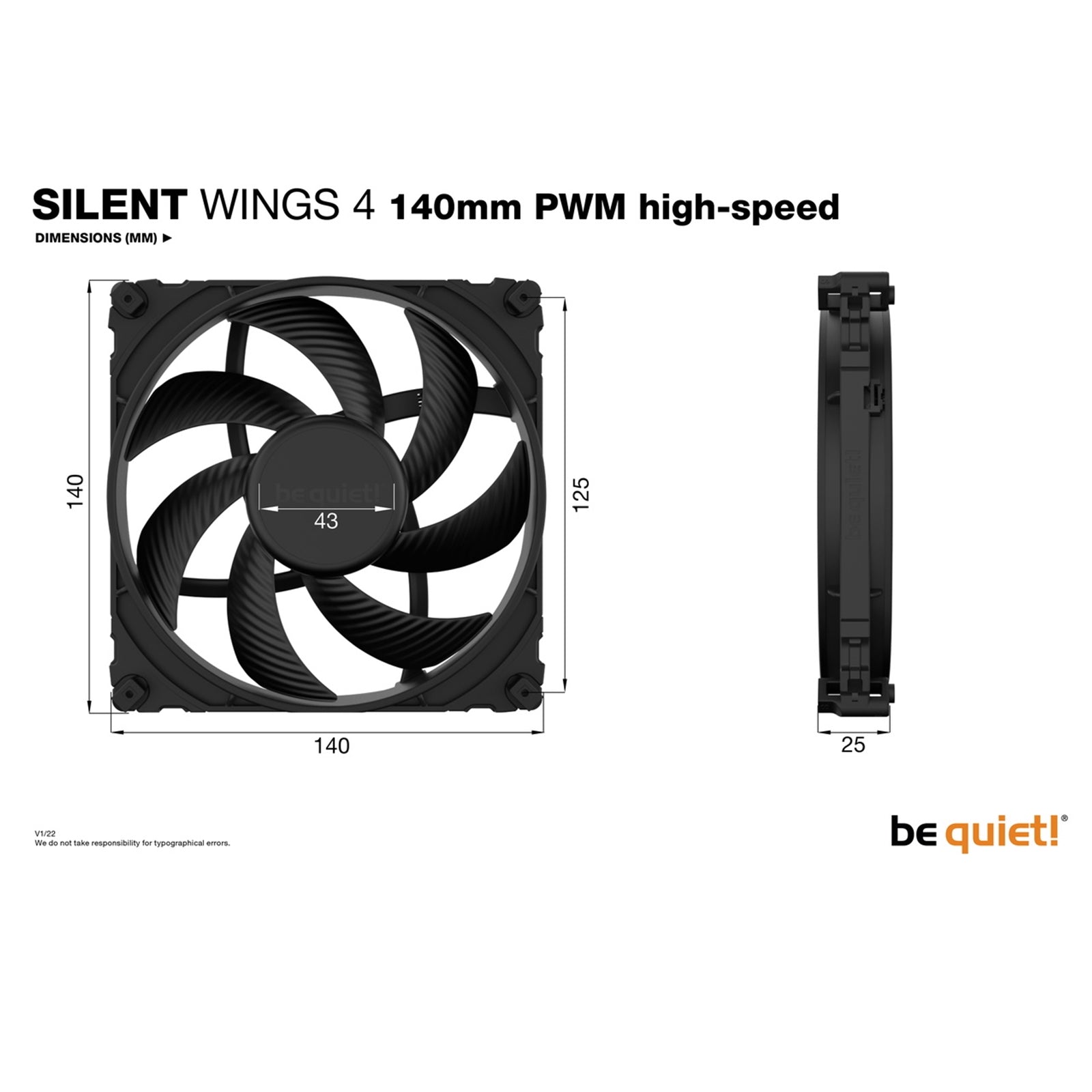be quiet! Silent Wings 4 PWM Black Fan