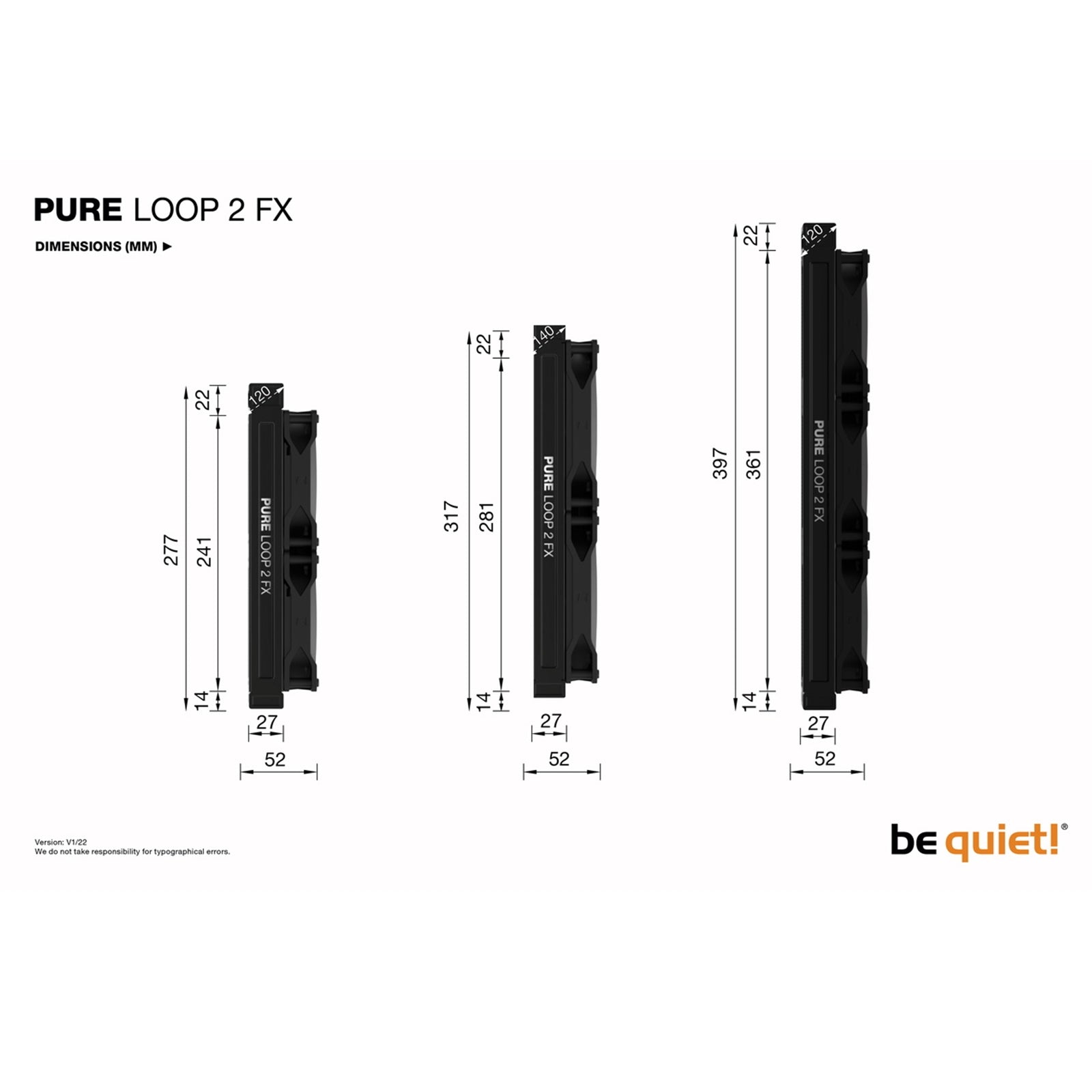 be quiet! Pure Loop 2 FX 280mm AiO Liquid CPU Cooler, Universal Socket