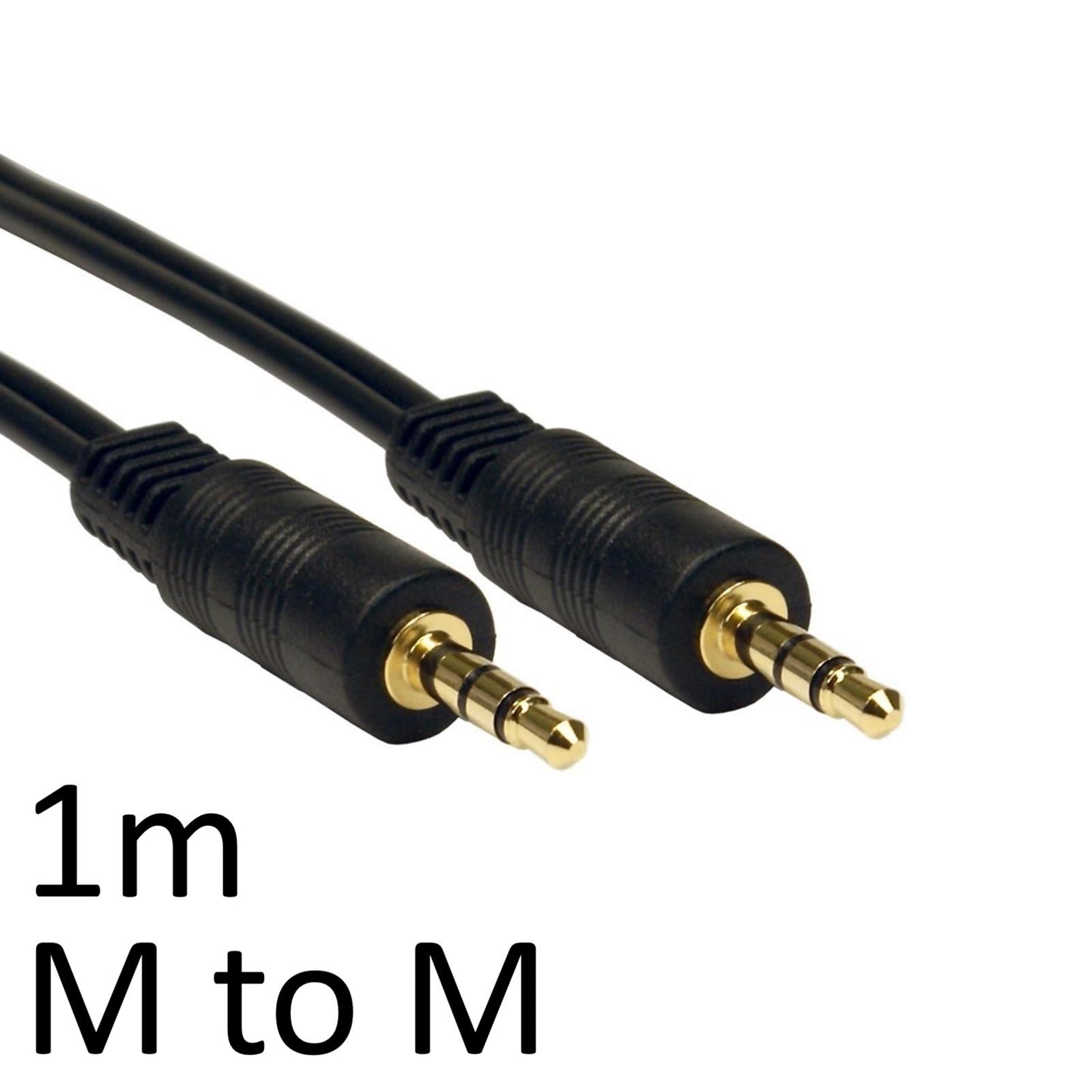 3.5mm (M) Stereo Plug to 3.5mm (M) Stereo Plug 1m Black