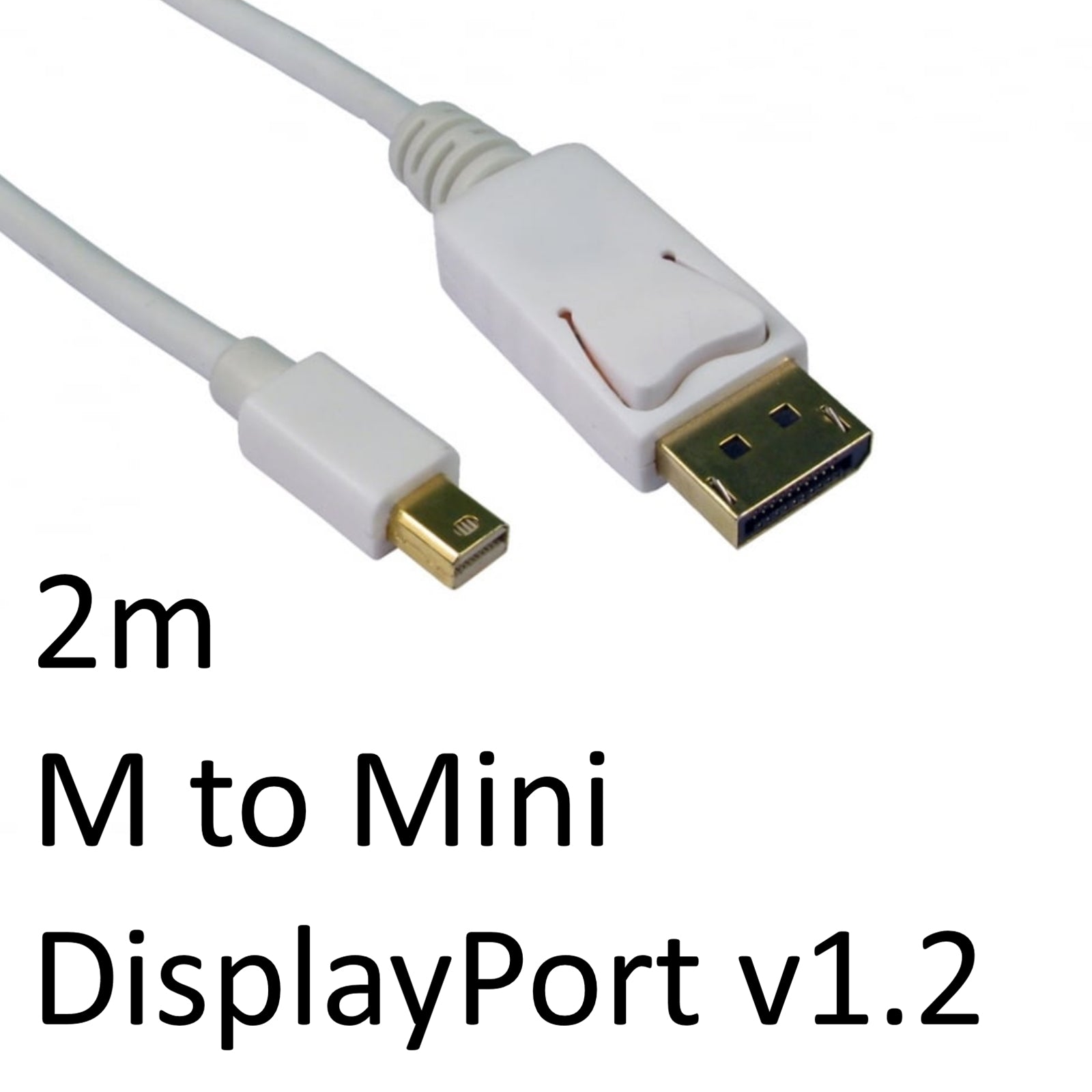 DisplayPort 1.2 (M) to Mini DisplayPort 1.2 (M) 2m White Cable