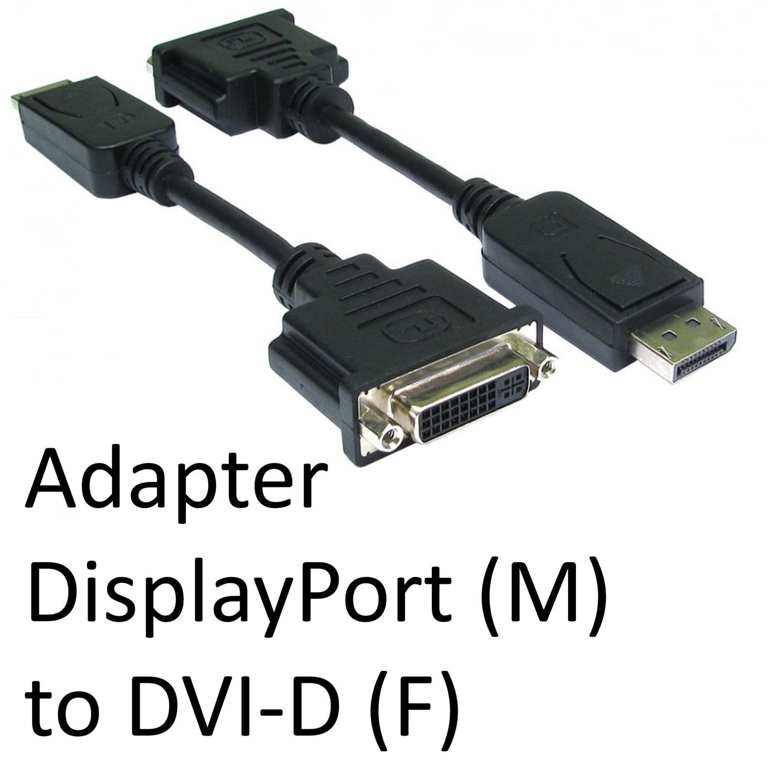 DisplayPort 1.2 (M) to DVI-D (F) Black Adapter