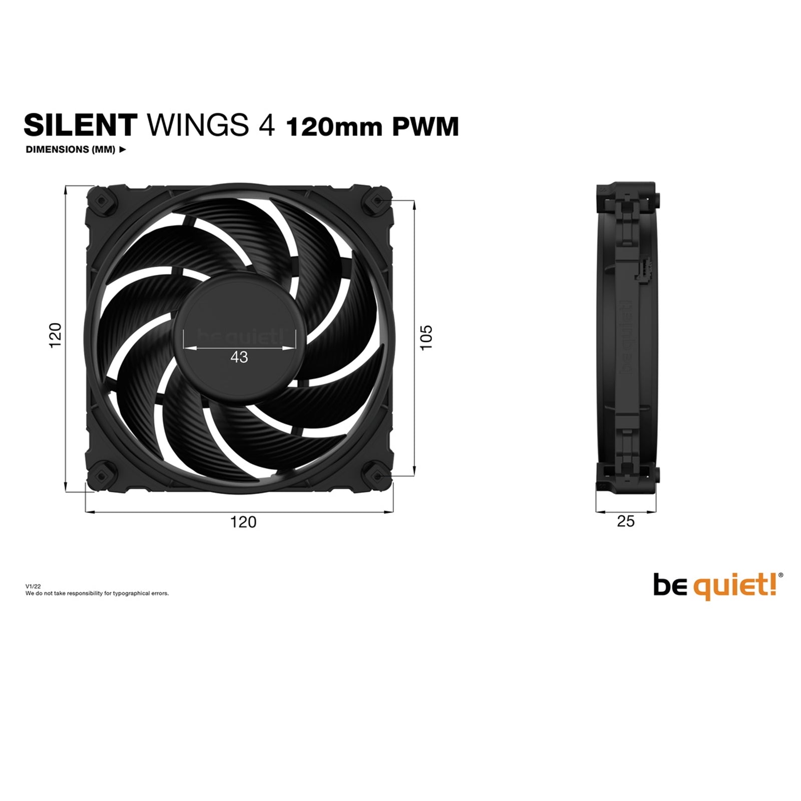 be quiet! Silent Wings 4 PWM Black Fan
