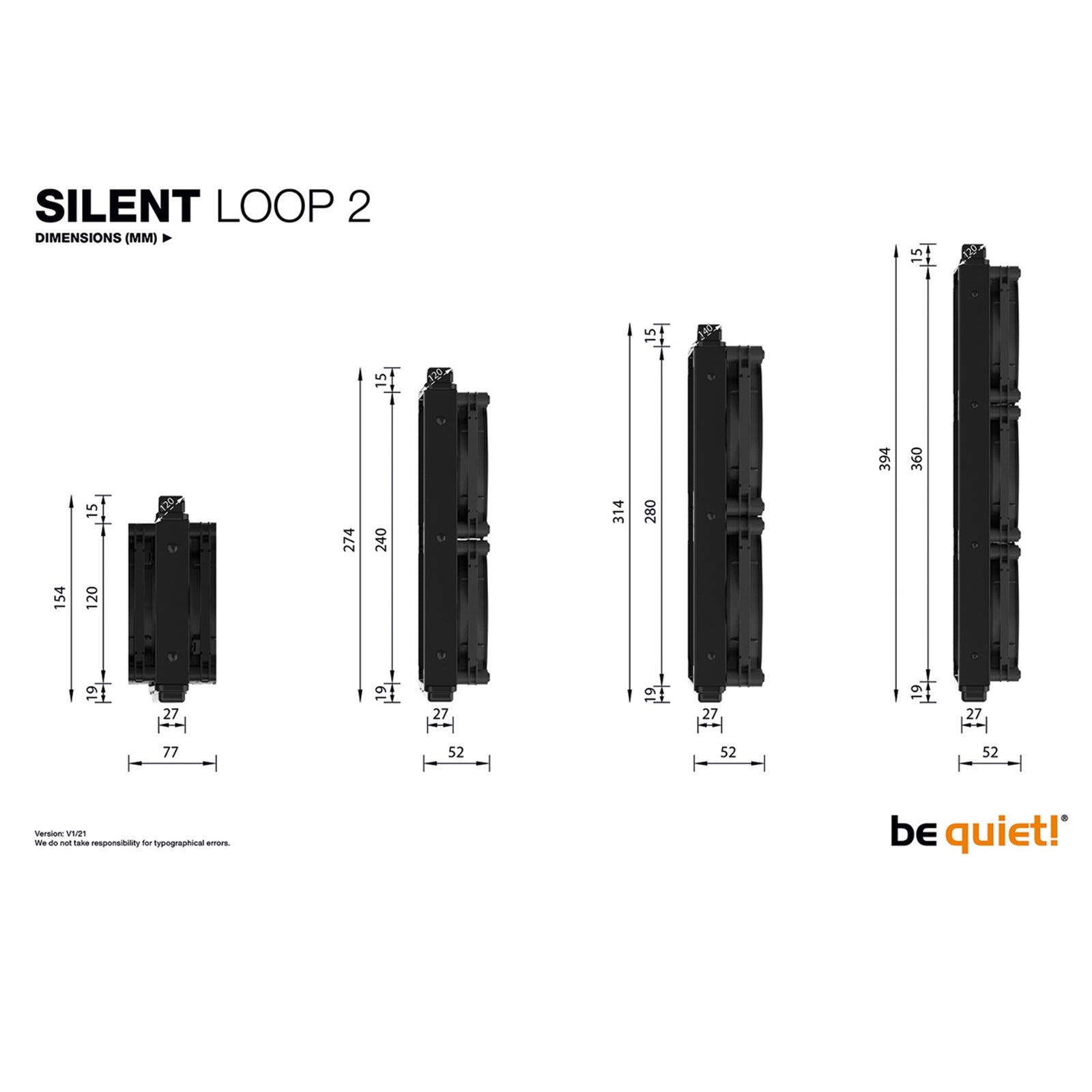 be quiet! Silent Loop 2 280mm AiO Liquid CPU Cooler, Universal Socket