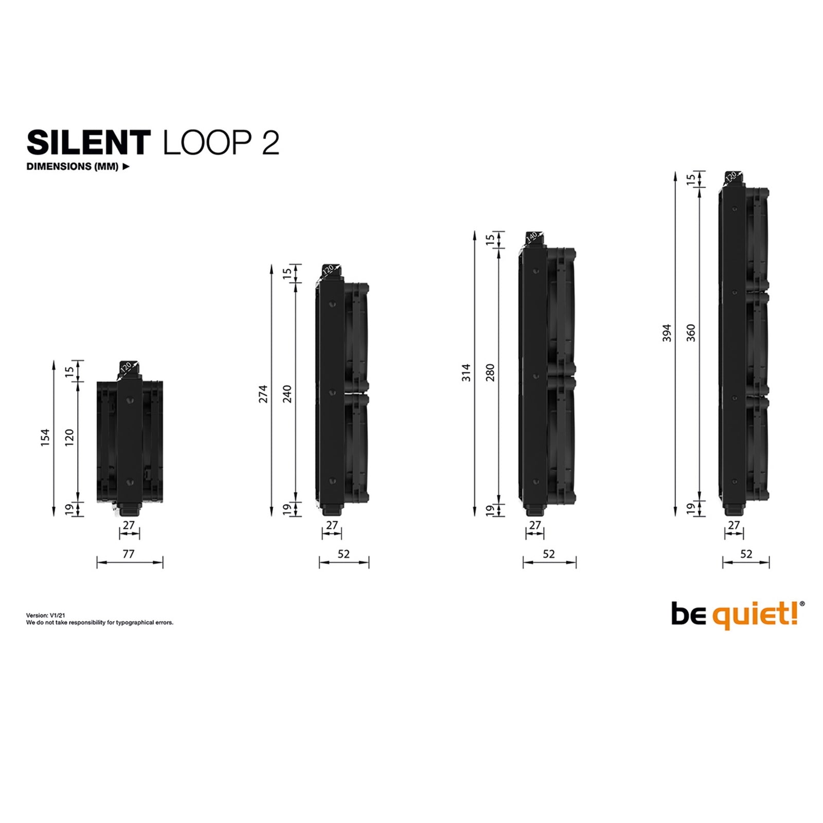 be quiet! Silent Loop 2 360mm AiO Liquid CPU Cooler, Universal Socket