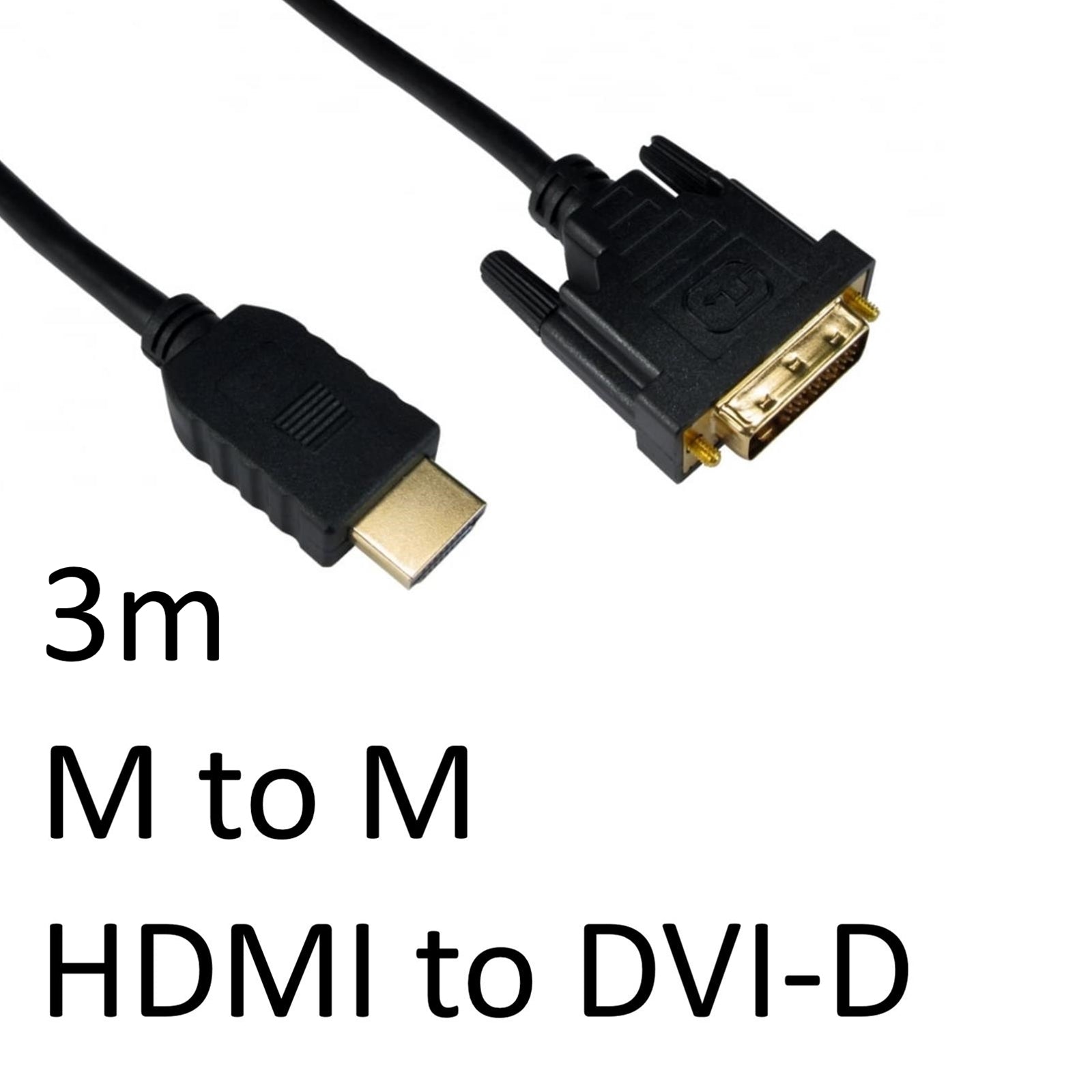 HDMI 1.4 (M) to DVI-D (M) 3m Black
