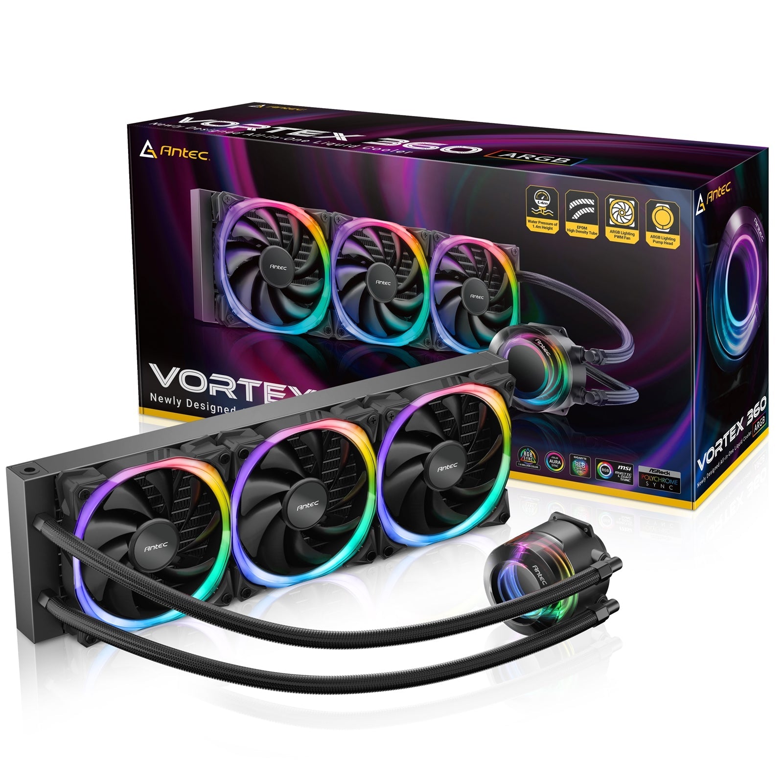 ANTEC Vortex 360 ARGB AiO Liquid CPU Cooler, Universal Socket